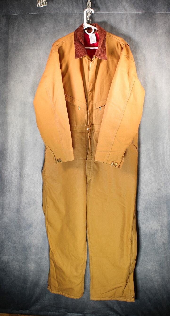 NWT Carhartt X01 BRN Quilt-Lined Brown Duck Work Coveralls Mens Size 52 Regular